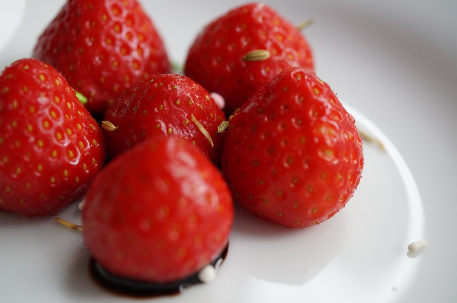 Strawberries with Pan Masala and Balsamic Reduction